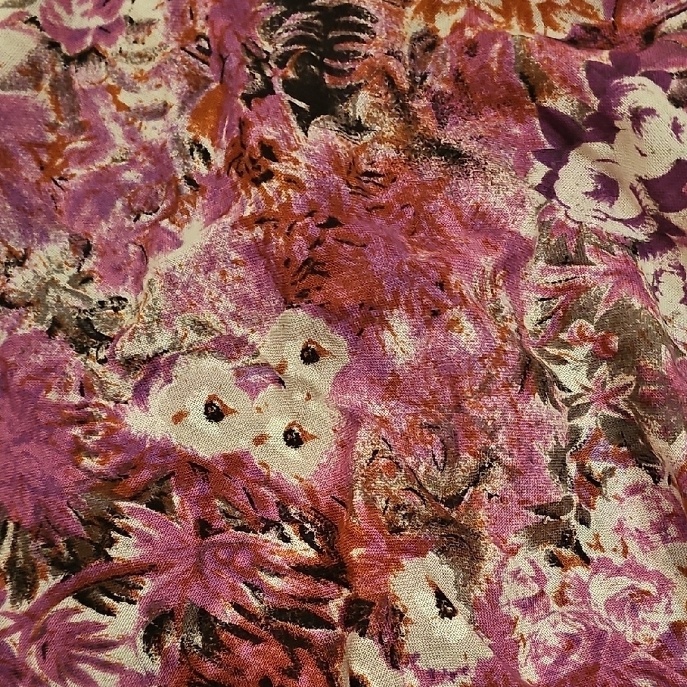 Floral Pink and Purple Scarf - Picture 5 of 5